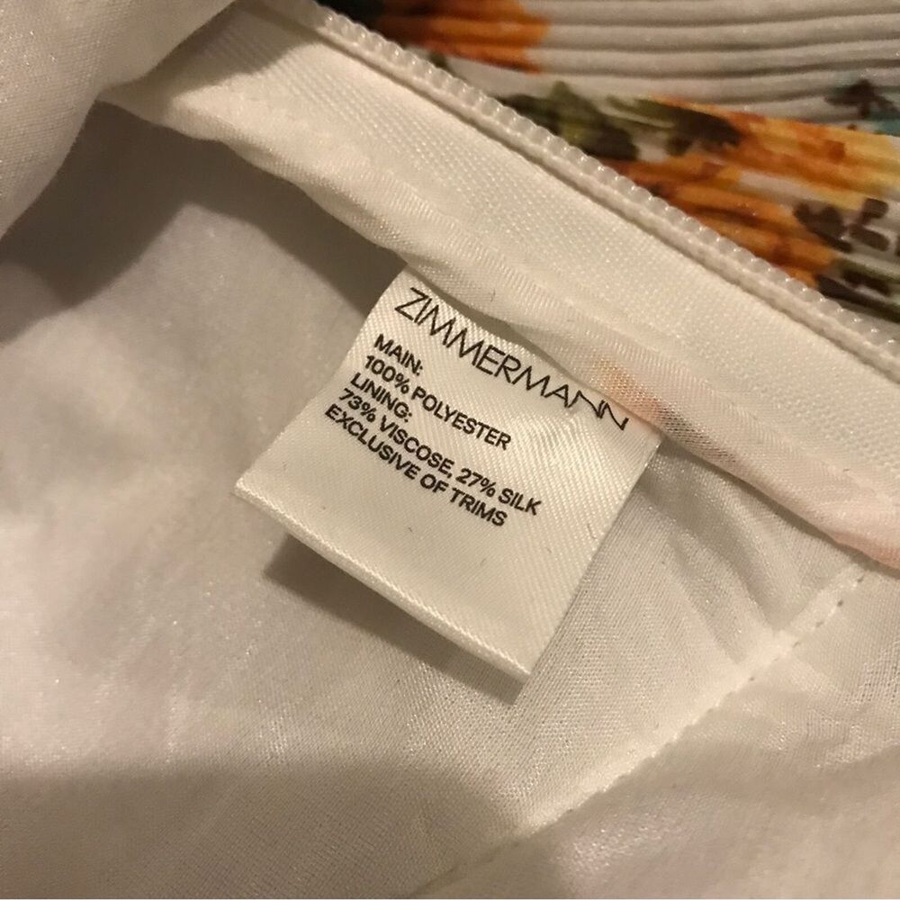 NWT. ZIMMERMANN Floral Print One-Shoulder Top ZIM 0/ US 4 white yellow - Picture 10 of 15